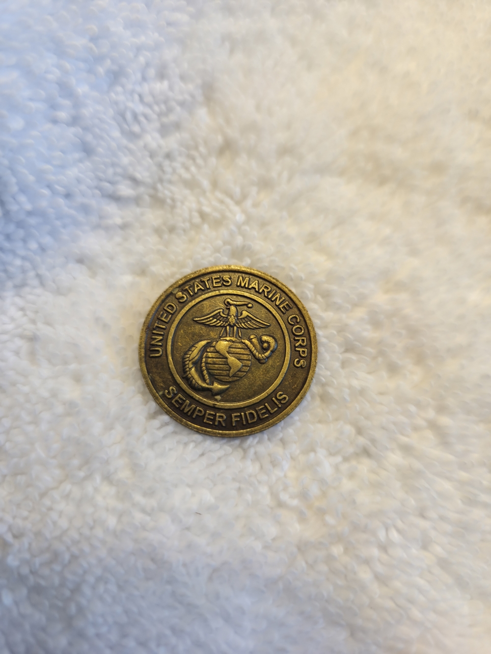 United States Marine Corps Brass Challenge Coin - Gold